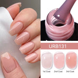 7ML Fiber Rubber Base Gel for Broken Nail Repaired Fiberglass Clear Quick Building UV Construction Gel Soak off Varnish