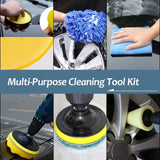 ZOPOSON New Car Cleaning Kit Scrubber Drill Detailing Brush Set Air Conditioner Vents Towel Polisher Car Auto Detailing Tools