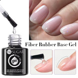 7ML Fiber Rubber Base Gel for Broken Nail Repaired Fiberglass Clear Quick Building UV Construction Gel Soak off Varnish