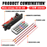 NEW 200W Amplifier Bluetooth DIY MP3 WAV Decoder Board DC 12V 100W Wireless Car USB MP3 Player TF Card Slot USB FM with Mic