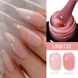 7ML Fiber Rubber Base Gel for Broken Nail Repaired Fiberglass Clear Quick Building UV Construction Gel Soak off Varnish