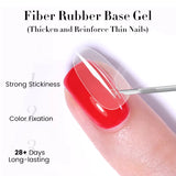 7ML Fiber Rubber Base Gel for Broken Nail Repaired Fiberglass Clear Quick Building UV Construction Gel Soak off Varnish