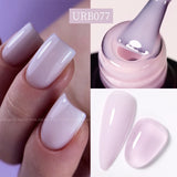 7ML Fiber Rubber Base Gel for Broken Nail Repaired Fiberglass Clear Quick Building UV Construction Gel Soak off Varnish