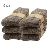 Winter Men'S Merino Wool Socks Super Thick Warm High Quality Harajuku Retro Snow Casual Antifreeze Cashmere Socks Men 3 Pair
