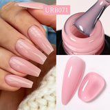 7ML Fiber Rubber Base Gel for Broken Nail Repaired Fiberglass Clear Quick Building UV Construction Gel Soak off Varnish