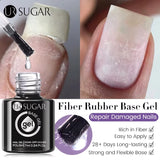 7ML Fiber Rubber Base Gel for Broken Nail Repaired Fiberglass Clear Quick Building UV Construction Gel Soak off Varnish