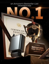 LISEN Retractable Car Charger, 69W Cars Adapter USB C Fast Charger, Car Accessories for Women Men, Christmas for Gifts for Dad Mom, Gifts for Women Men, for iPhone 17 Pro Max Air 16 15 14 13 Plus