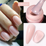 7ML Fiber Rubber Base Gel for Broken Nail Repaired Fiberglass Clear Quick Building UV Construction Gel Soak off Varnish