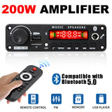 NEW 200W Amplifier Bluetooth DIY MP3 WAV Decoder Board DC 12V 100W Wireless Car USB MP3 Player TF Card Slot USB FM with Mic