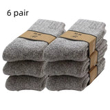 Winter Men'S Merino Wool Socks Super Thick Warm High Quality Harajuku Retro Snow Casual Antifreeze Cashmere Socks Men 3 Pair