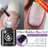 7ML Fiber Rubber Base Gel for Broken Nail Repaired Fiberglass Clear Quick Building UV Construction Gel Soak off Varnish