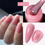 7ML Fiber Rubber Base Gel for Broken Nail Repaired Fiberglass Clear Quick Building UV Construction Gel Soak off Varnish