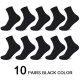 10 Pairs/Lot Men'S Bamboo Fiber Socks 2025 New Compression Autumn Long Black Business Casual Man Dress Sock Gift plus Size 42-45