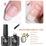7ML Fiber Rubber Base Gel for Broken Nail Repaired Fiberglass Clear Quick Building UV Construction Gel Soak off Varnish