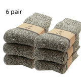 Winter Men'S Merino Wool Socks Super Thick Warm High Quality Harajuku Retro Snow Casual Antifreeze Cashmere Socks Men 3 Pair